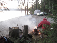 Early morning campfire