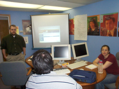 Tammy and Bill worked with Steven to learn about using the Zed e-learning platform and tools for producing on-line course materi