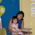 Alliah and Kohum at the Trade Show - August 11, 2001