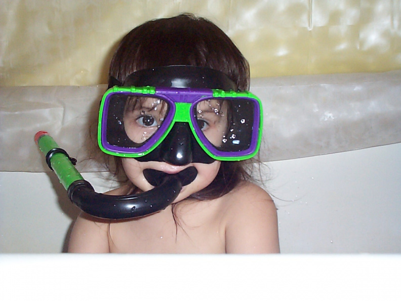 Alliah's new goggles - April 28, 2002