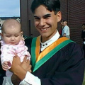 With Dad on Graduation Day, June 25, 1999