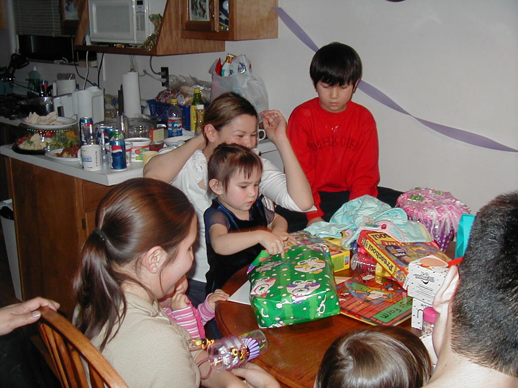 Opening all her presents