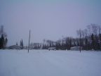 Keewaywin far off in the distance are houses which the lines are already run into.