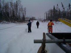 getting the cable lines ready.