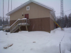 This is our band office. Under this office building in the basement is the Keewaywin e-center. On the right side on the ground i