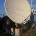 The 3.8 metre dish at the Sioux Lookout watertower