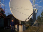 The 3.8 metre dish at the Sioux Lookout watertower