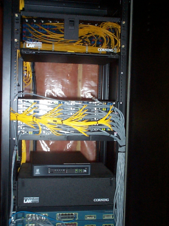 The optic fibre headend in the basement of the Sioux Lookout library