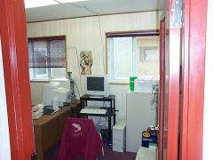 Our main E centre Office, the measurements 11'3&quot; x 8'7&quot;...it also has 3 computers and 3 coffee mugs...hooked up to the