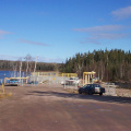 The Deer Lake dam, with hydro staff