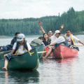 First day on Berens Lake with 8 of the 11 paddlers