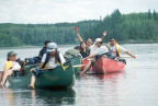 First day on Berens Lake with 8 of the 11 paddlers