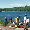 After the lunch portage, everyone is getting ready to hit the Berens River again