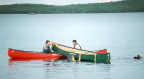 Canoe Rescue Session - Jeff &amp; Jesse getting the canoe