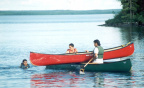 Canoe Rescue Session - positioning the empty canoe