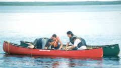 Canoe Rescue Session - helping get back into the canoe