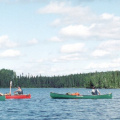 Four of the canoes on McInnes Lake