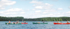 Four of the canoes on McInnes Lake