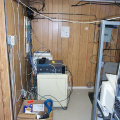 The Cisco uBR7223 placed on the satellite equipment rack.