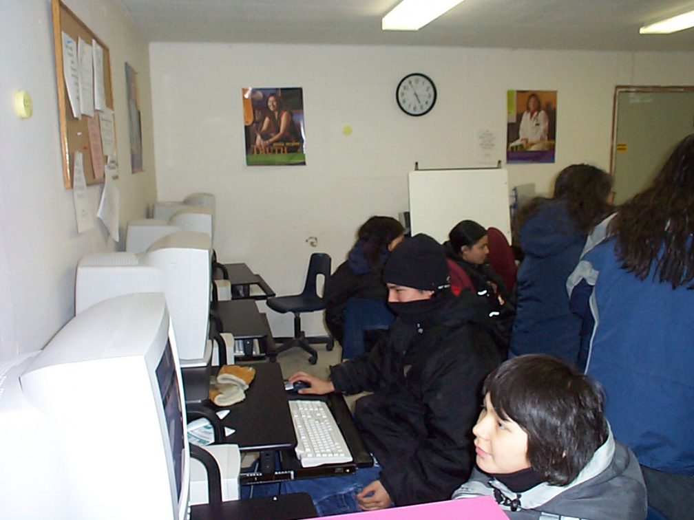 Some of the younger family members used the time to check their messages and the web sites