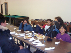 Diane and family patiently waiting for their plates