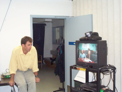 The local Zone doctor (Joe from B.C.) questions, Laurie Sherrington (Regional Telehealth Coordinator with the NORTH Network) and