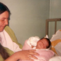 Margery Kakekaspan and her daughter Christine (May 1979)