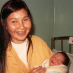 Sarah Miles and her son Angus (October 1979)