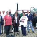 A group shot before boarding the plane to Slate Falls (June 20, 2002)