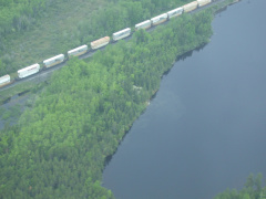 The freight train leaving Sioux Lookout