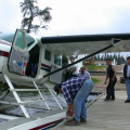 Our tour guides, Chief Lawrence Masakayash and Michael Loon getting ready to send us on our way