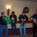 Four of the chiefs opening their presents