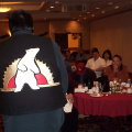 Chief George Kakekaspan and his new vest