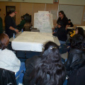 The Keewaywin Health staff doing the spray diagram, giving out information and grouping the digram.