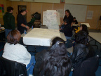The Keewaywin Health staff doing the spray diagram, giving out information and grouping the digram.