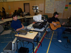 Blue Mason and Jesse doing their music demonstration and how you can use your computer.