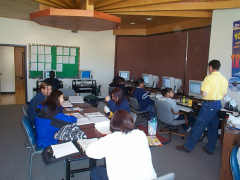 Students busy at work.