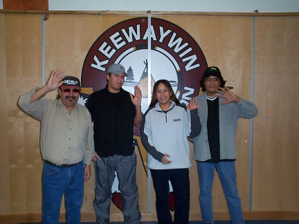 Here we are again.
Raymond Mason - e-Center Manager
Blue Mason - Computer Technician
Francine Kakepetum - CAPS worker.
David