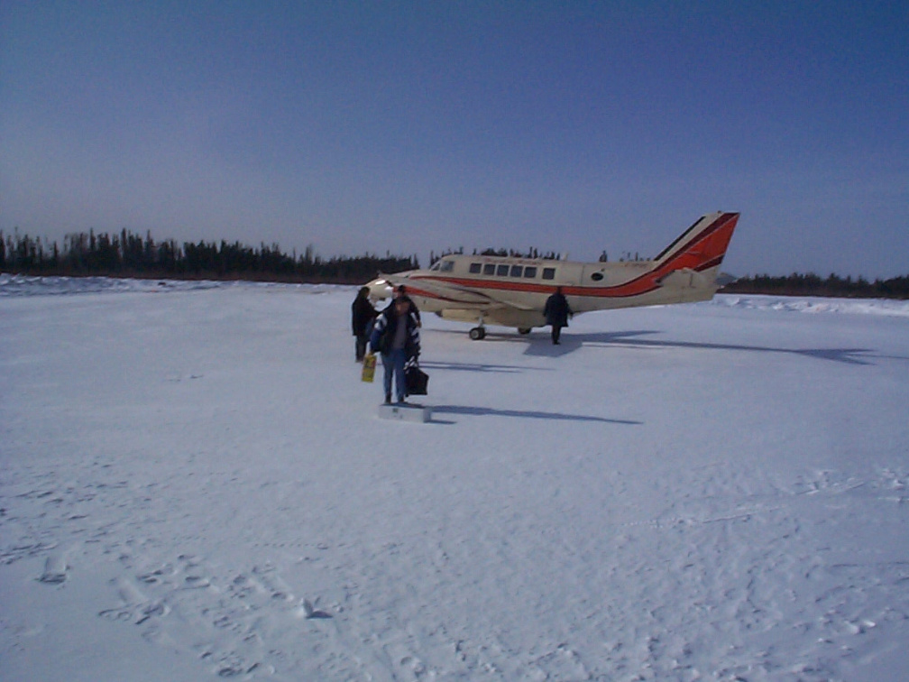 And here she is coming off of the plane

