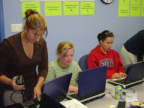 New KiHS teachers uploading the required programs on their laptops