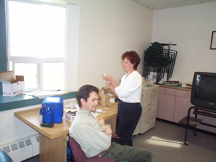 Our KiHS teacher Darrin Potter getting a flu shot.