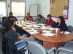 Another break out group from the workshop discussing and sharing information presented during the workshop