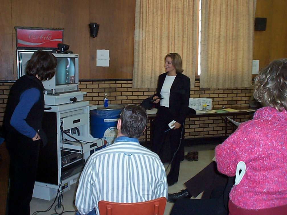 Donna Williams, KO's Telehealth Coordinator, works with Carol Woods, the Menoyawin Telehealth Coordinator to share information w