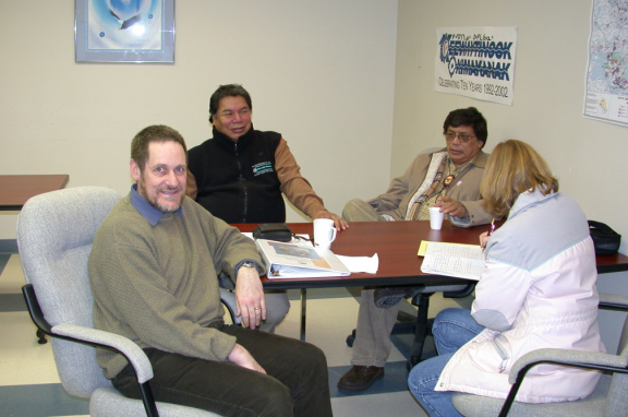 Dr. Roger Strasser (Founding Dean, NOMS), Geordi Kakepetum (Executive Director, KO), Goyce Kakegamic (Deputy Grand Chief, Educat