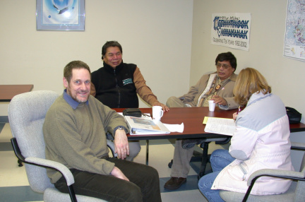 Dr. Roger Strasser (Founding Dean, NOMS), Geordi Kakepetum (Executive Director, KO), Goyce Kakegamic (Deputy Grand Chief, Educat