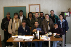 Deer Lake Council and visitors at the Band Office