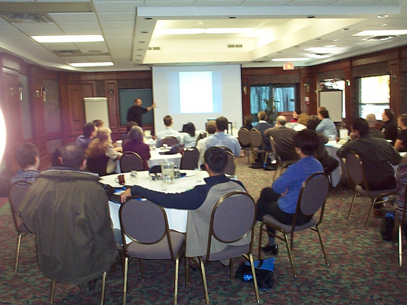 The meeting room at the Nottawasaga Inn was filled with workshop participants.
