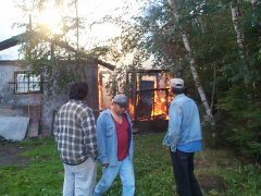 From this view, the flames are still going on the residence side of the store.