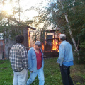 From this view, the flames are still going on the residence side of the store.