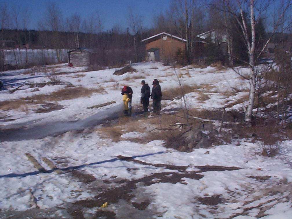 The local public works people got to work to stop the flow of water.